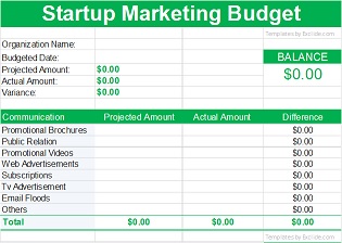 Startup Marketing Budget Template