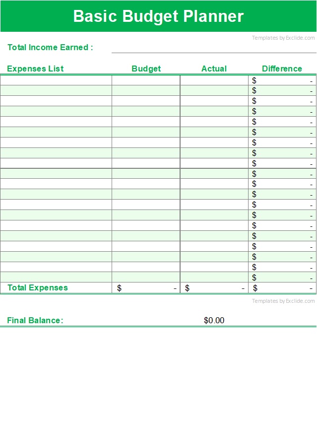 Basic Budget Planner