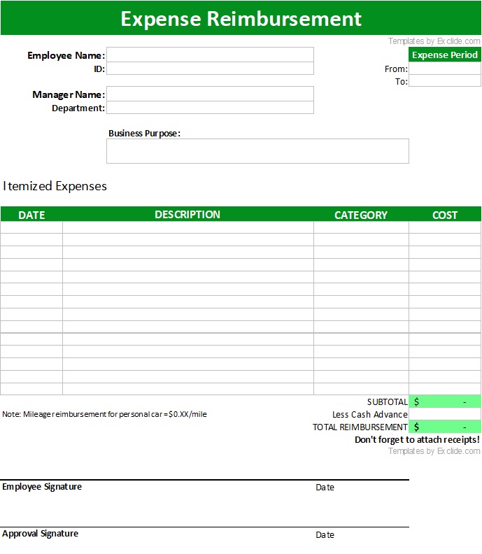 Expense Reimbursement Form